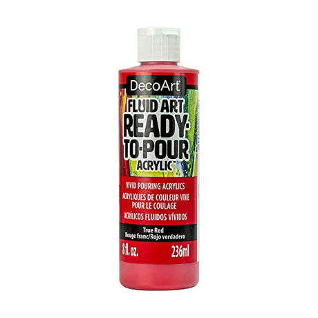 DecoArt DecoArt FluidArt Ready-To-Pour Acrylic Paint 8oz-True Red DecoArt