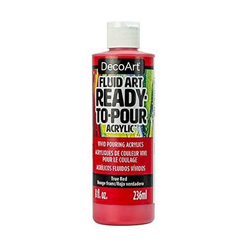 DecoArt DecoArt FluidArt Ready-To-Pour Acrylic Paint 8oz-True Red - WoodArtSupply