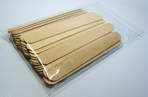 50 Pack Jumbo Wood Mixing Sticks: 6" Inch Smooth Sanded Birch for Paint, Epoxy, Resin, or Wax NSI