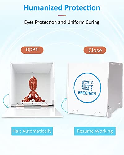 Geeetech UV Resin Curing Box with 360° Turntable 405nm UV Curing Light Station for UV Models Intelligent Time Control UV Cure Station Suitable for - WoodArtSupply