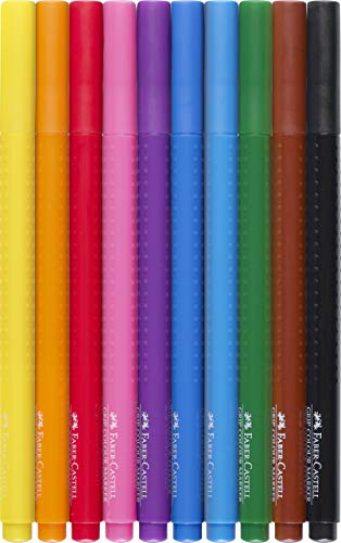 Faber-Castell GRIP Color Markers - 10 Washable Fineline Markers