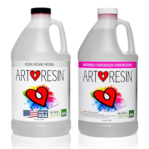 ArtResin - Epoxy Resin - Clear - Non-Toxic - 1 gal (0.5 gal Resin + 0.5 gal Hardener) (3.78L) ArtResin