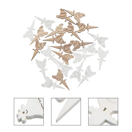 PartyKindom 72pcs Easter Wood Chips Color Printing Egg Rabbit Gifts Unfinished Wood Chicken Cutouts Easter Chicken Wood Cutout Unfinished Wood Easter