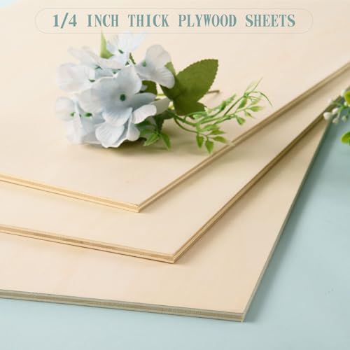 6 Pack 12 x 24 x 1/4 Inch-6mm Thick Basswood Sheets for Crafts Unfinished Plywood Sheets Rectangular Wood Panel Boards for DIY Laser Project, Wood - WoodArtSupply