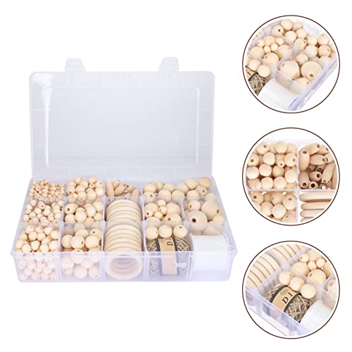 ABOOFAN 1 Box Wooden Bead Set Vintage Loose Beads Jewelry Making Supplies Unfinished Wood Hearts Wooden Hair Beads Unfinished Wood Beads DIY Wood ABOOFAN