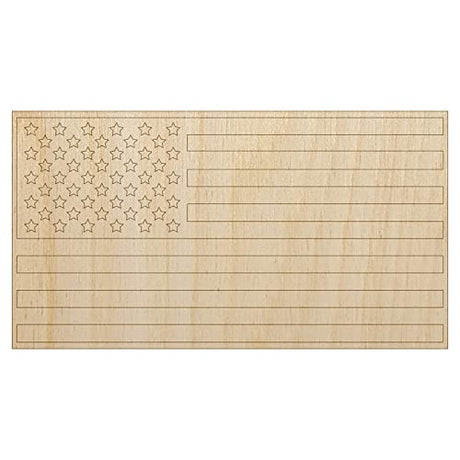 USA United States of America Flag Unfinished Wood Shape Piece Cutout for DIY Craft Projects - 1/4 Inch Thick - 6.25 Inch Size Sniggle Sloth