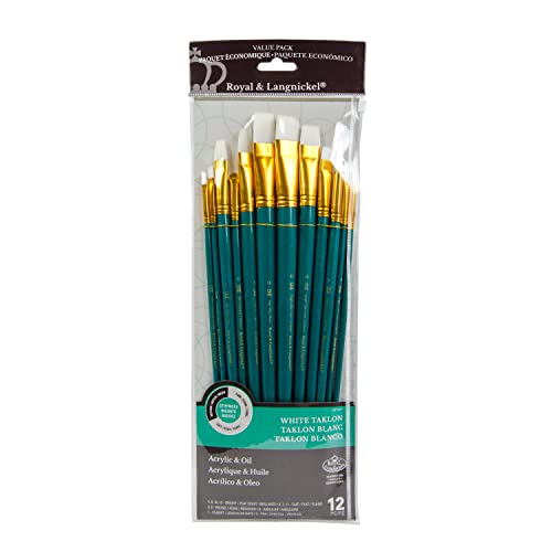 Royal Brush Manufacturing Royal and Langnickel Zip N' Close Brush Set, White Taklon - WoodArtSupply