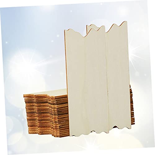 VILLFUL 24pcs DIY Rectangular Wood Board Hanging Board Registration Unfinished Wood Slice Wood Blank Plaque Craft Boards for Signs Blank Wood Chips VILLFUL