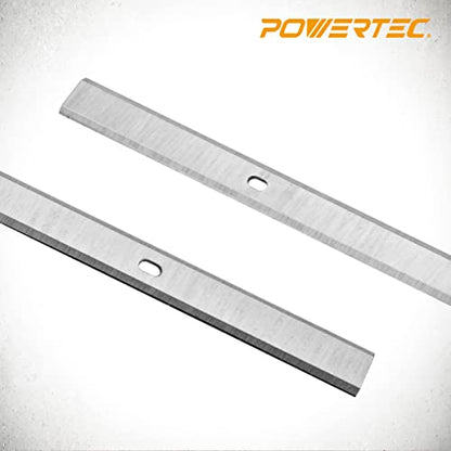 POWERTEC 12 Inch Planer Blades for Harbor Freight Central Machinery Surface Planer 95082 Planer, Set of 2 (128042)