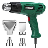 Heat Gun, 1800W Heavy Duty Hot Air Gun Kit Dual Temperature Settings 572℉~932℉ (300℃-500℃), Durable&Overload Protection, with 4 Nozzles for Crafts, AcmyslaT