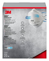3M Aura Particulate N95 Respirator 9205+, Flat Fold Lightweight Design, Non-Valved, 20 Count (Pack of 1) 3M