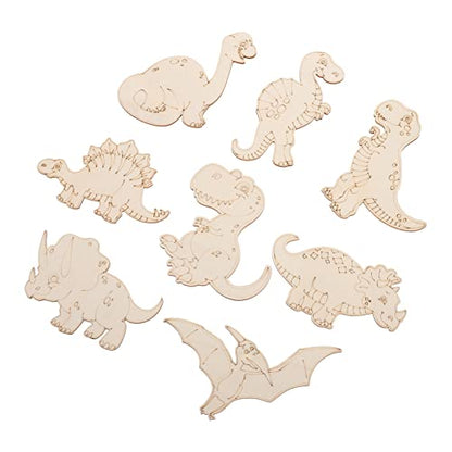 Crafts 8Pcs Unfinished Wood Cutouts Wooden Paint Crafts Animal Cut Out Wood Slices Wooden Chips for Home Decoration Ornament DIY Craft Art Project - WoodArtSupply