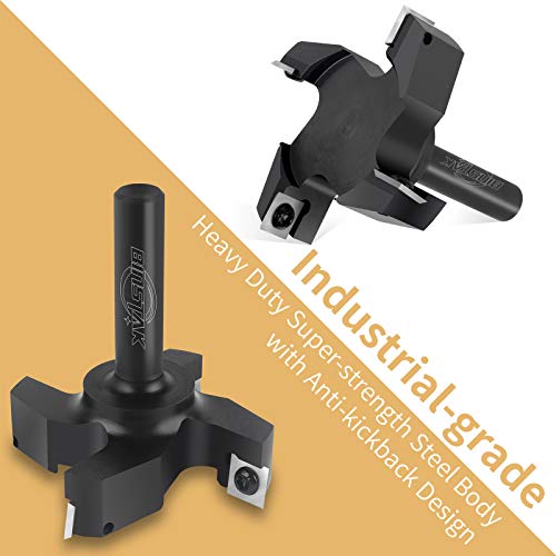 CNC Spoilboard Surfacing Router Bit, 1/2" Shank 3" Cutting Diameter, Carbide Insert Slab Flattening Router Bit Planing Bit Wood Planer Bit BINSTAK