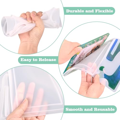 Resin Mold for Photo Frame, Picture Frame Silicone Molds with Stand Holder, Rectangle & Oval Frame Molds for Resin Casting, DIY Personalized Photo Actvty