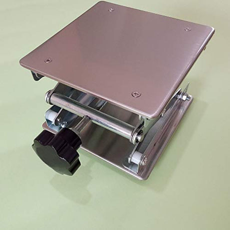 LabZhang 6" x6",Stainless Steel Lab Jack Scissor Stand Platform,Lab Lift Stand Table, Scientific Scissor Lifting Jack Platform,Expandable Lift Height LabZhang