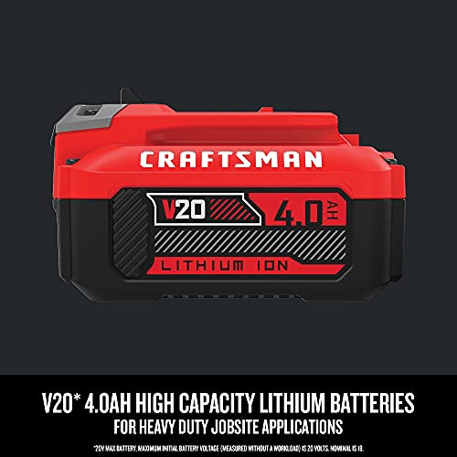 CRAFTSMAN V20 Lithium Ion Battery, 4.0-Amp Hour (CMCB204) - WoodArtSupply