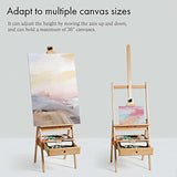ARTIFY Large Wooden H-Frame Studio Easel with Artist Storage Drawer and Shelf, Sturdy Beechwood Canvas Holder Stand, Adjustable to 75" High ARTIFY art supplies