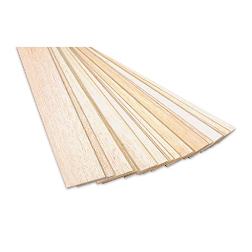 Balsa Wood 1/8 X 3 X 36in (10) - Quantity is Listed in Parenthesis in Title Balsa Wood Shop