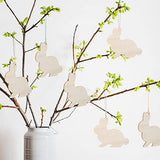 20pcs Unfinished Easter Wooden Shapes Bunny Cutouts Ornaments Easter Bunny Rabbit Shapes Easter Tree Ornaments Healifty