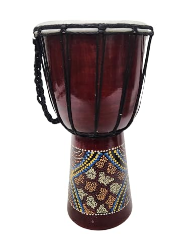 DJEMBE DRUM BONGO CONGO 12" HAND CARVED AFRICAN ABORIGINAL WOOD HAND PAINTED IMPORTER DIRECT TO YOU BEST PRICE FOR THE QUALITY