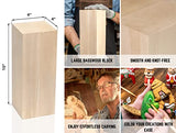 BeaverCraft BW1 Large Basswood Carving Block 10 x 4 x 4 Inches Carving Wood Blocks Whittling Wood Blocks Basswood for Wood Carving Wooden Blocks for BeaverCraft