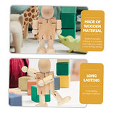 Kisangel 4pcs wooden robot adjustable wooden figure peg doll figures unfinished wooden peg doll wooden peg doll bodies unfinished peg dolls wooden Kisangel