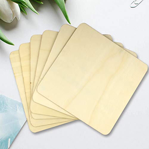 obmwang 6 Pieces 8 x 8 inch Unfinished Square Blank Wood Pieces Wooden Square Cutouts for DIY Crafts, Coasters, Pyrography, Painting, Photo Props and - WoodArtSupply