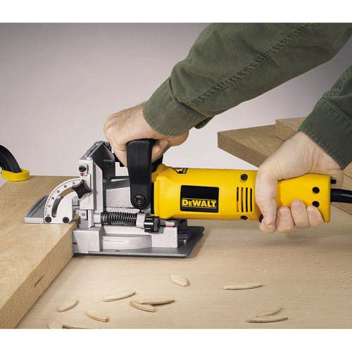 DEWALT Biscuit Joiner, 6.5 Amp, 10,000 RPM, Retractable 45 Degree Notch, For Depth Spots (DW682K),Yellow - WoodArtSupply