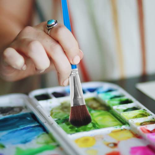 6 Pcs Mop Brush for Acrylic Painting 1 Inch Blending Brush Paint Brushes for Acrylic Painting Oval Mop Acrylic Brush with Wooden Handle for Acrylic Sliverdew