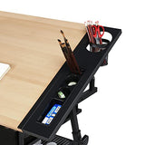 Yaheetech Height Adjustable Drafting Table Drawing Table Artist Desk Tilting Tabletop Art Craft Desk Watercolor Paintings Sketching Work Station w/2 Yaheetech