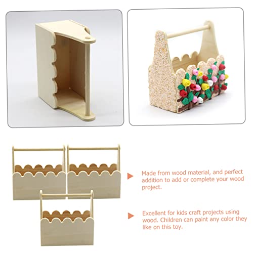 Kisangel 9 pcs Small Blank Basket Food Storage Basket Unfinished Hand Basket Kids Crafts Toys Mini Flower Basket Kids Painting Toy Flower Planter Kisangel