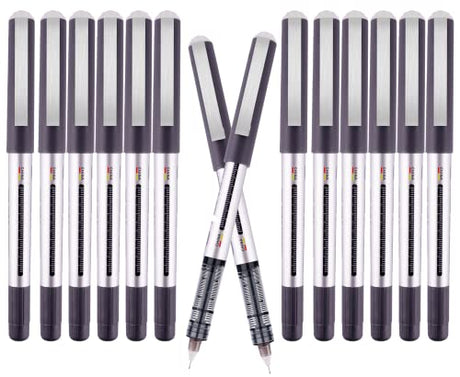 EYEYE 0.5mm Extra Fine Tip Pens Rollerball Black Pens Fine Point, Liquid Ink Roller Ball Pens Black Ink Rollering Ball Point pens, Black Free Ink EYEYE