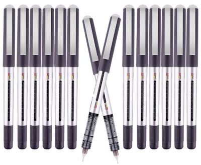 EYEYE 0.5mm Extra Fine Tip Pens Rollerball Black Pens Fine Point, Liquid Ink Roller Ball Pens Black Ink Rollering Ball Point pens, Black Free Ink