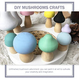 Yardwe 1 Box Wooden Mushroom Ornament DIY Wooden Crafts Wooden Mushroom Models Kids Arts and Crafts Wooden Mushrooms Acorns for Crafts Unpainted Wood Yardwe
