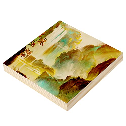 JOIKIT 20 Pack 5 x 5 Inch Wood Canvas Panels, 1cm Thick Wooden Canvas Board Unfinished Wood Cradled Painting Panel Boards, Artist Wooden Canvases for JOIKIT