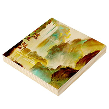 JOIKIT 20 Pack 5 x 5 Inch Wood Canvas Panels, 1cm Thick Wooden Canvas Board Unfinished Wood Cradled Painting Panel Boards, Artist Wooden Canvases for