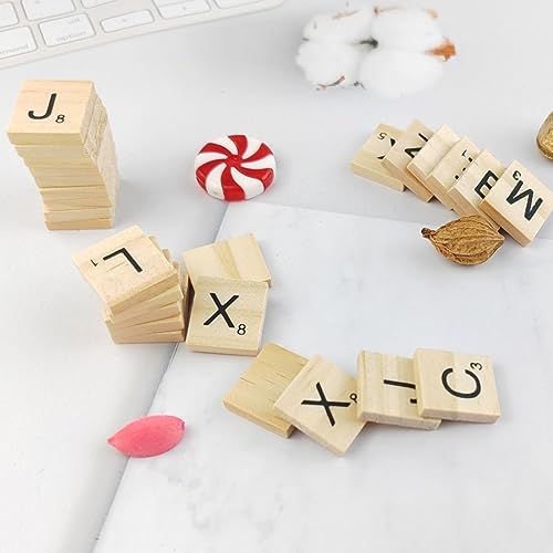 GXXMEI 1000PCS Scrabble Tiles, Wooden Letter Tiles, A-Z Capital Letters for Crafts, Spelling,Scrabble Crossword Game - WoodArtSupply