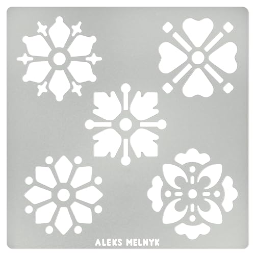 Aleks Melnyk No.291 Metal Stencil, Ornamental, Patterns, Flowers, Small Stencil, 1 PC, Template for Wood Burning, Engraving, Crafting, Scrapbook, - WoodArtSupply