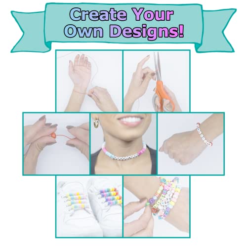 Luwanio Bracelet Making Kit, Pony Beads Clay Beads Smiley Beads Letter Beads for Friendship Bracelets Jewelry Making, Kandi Bracelet Kit, DIY Arts Luwanio