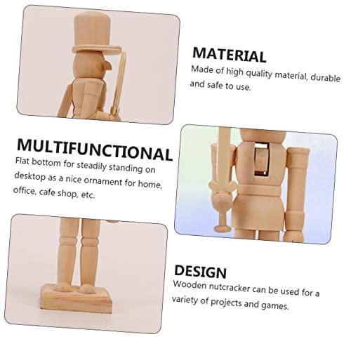 ARTIBETTER 3pcs Paintable Nutcracker Figures Nutcracker Unfinished Wooden Unfinished Wood Nutcracker Stocking Stuffer Gifts Unfinished Wood Crafts ARTIBETTER