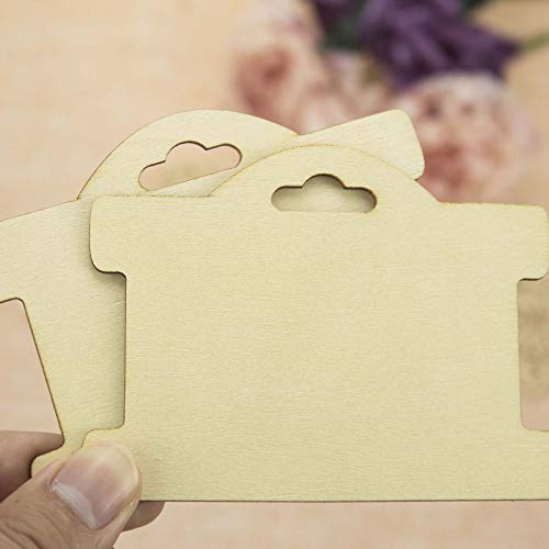 Jewelry Display Card Wood Tags Bracelet Display Cards Blank Unfinished Wood Necklace Card Holder Hanging Cards Earrings Showing Tags (3.94x2.87 in, - WoodArtSupply