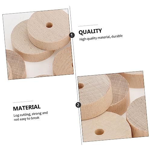 VILLCASE 100 Pcs Log Wheel DIY Toy Car Wheels Small Wheels for Projects Model Building Kits 1/4 Dowel Rod Unfinished Wood Wheels Cars Accessories VILLCASE