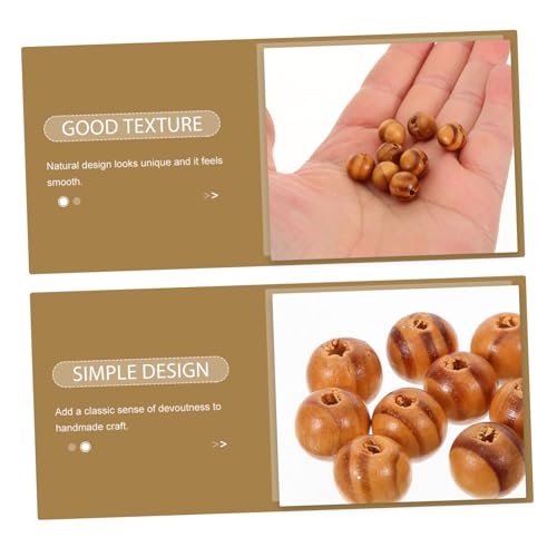 Operitacx 100pcs Coffee Colored Beads Wood Jewelry Charms Wood Bead Charms Wood Pendant Charms Bracelet Craft Beads Kids Charm Bracelet Bead Jewelry Operitacx