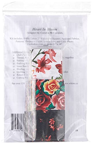 Whims Watercolor Quilt Kits Heart in Bloom Quilting Supplies - WoodArtSupply