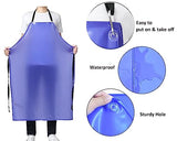 Jaspfct Waterproof Plastic Aprons - Chemical Resistant Work Apron,best for Kitchen, Cooking, Cleanning,Dog Bather,Dishwasher MD006-Bluethick Jaspfct