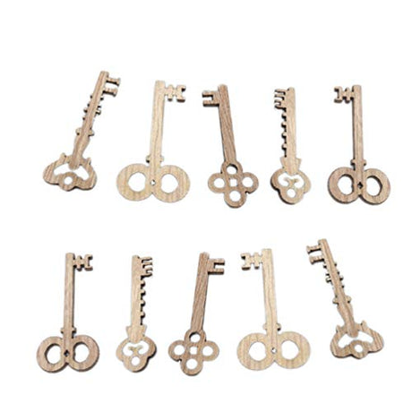 BESTOYARD 50pcs Blank Wooden Vintage Keys Embellishment Keys Cards Bookmark Scrapbooks DIY Christmas Decoration BESTOYARD
