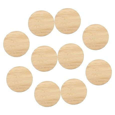 Operitacx 10pcs Round Bamboo Painting Circle Premium Unfinished Slices DIY Cutout Decor DIY Graffiti Chip Handmade Graffiti Chip Unfinished Bamboo Operitacx