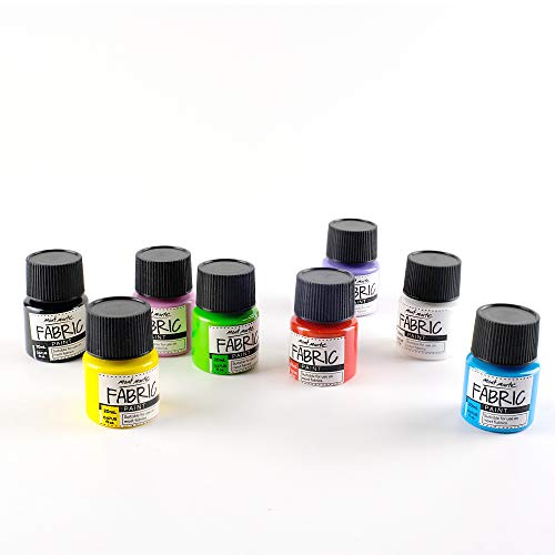 Mont Marte Permanent Fabric Paint Set 8 x 20ml Vivid Colours for Textile, Fabric, T-Shirt, Canvas, Wood, Ceramic, Glass - WoodArtSupply