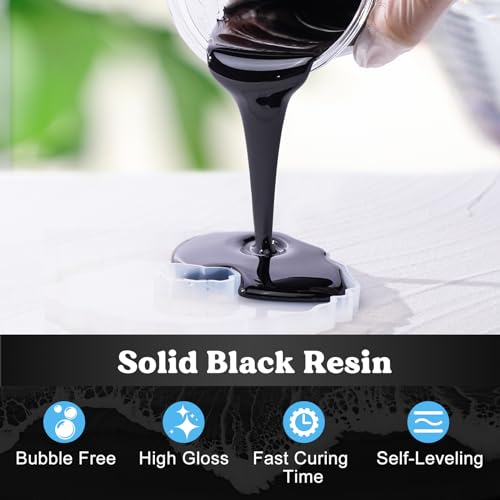 LET'S RESIN EPOXY RESIN Black Resin Epoxy,44OZ Bubble Free & High-Gloss Epoxy Resin Kit,Self Leveling Resin and Hardener for Art Crafts,Jewelry LET'S RESIN EPOXY RESIN