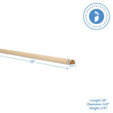 Split Wood Dowel Rods 12-inch x 1/2-inch, Pack of 25 Unfinished Fluted Molding Trim for DIY & Dowel Feature Wall, by Woodpeckers Woodpeckers